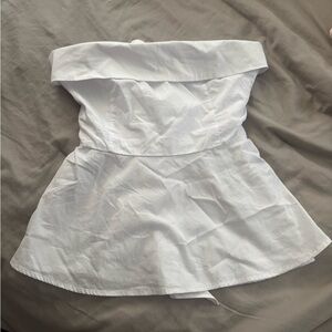 White Strapless Baby Doll A-line Tank Top